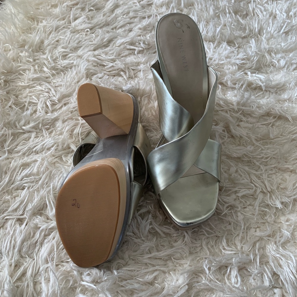 Gold platform sandals